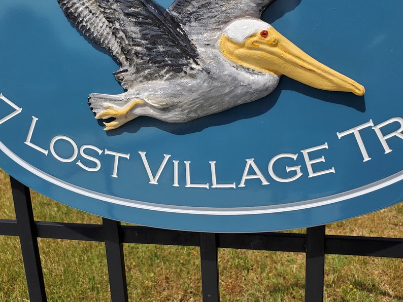 Pelican Carving Outdoor Beach House Name Sign Etsy