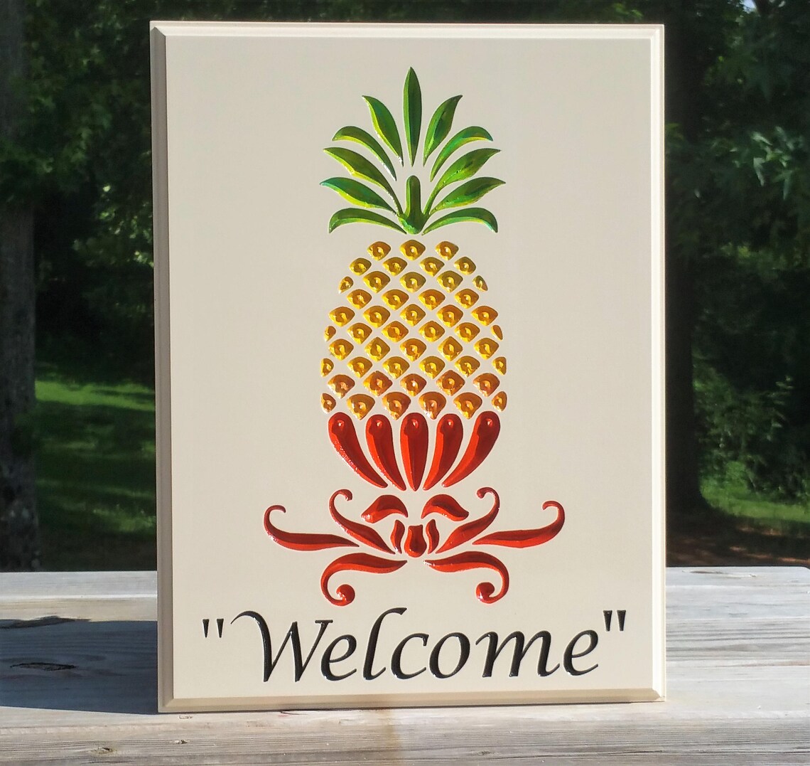 Pineapple Art Wall Decor Sign Outdoor/Indoor Display Etsy