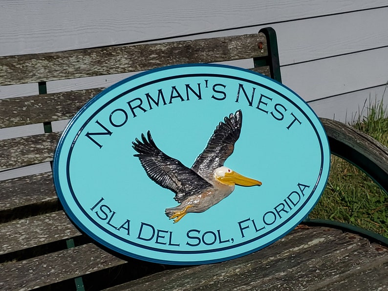 Pelican Beach House Name Signs Personalized Coastal Etsy