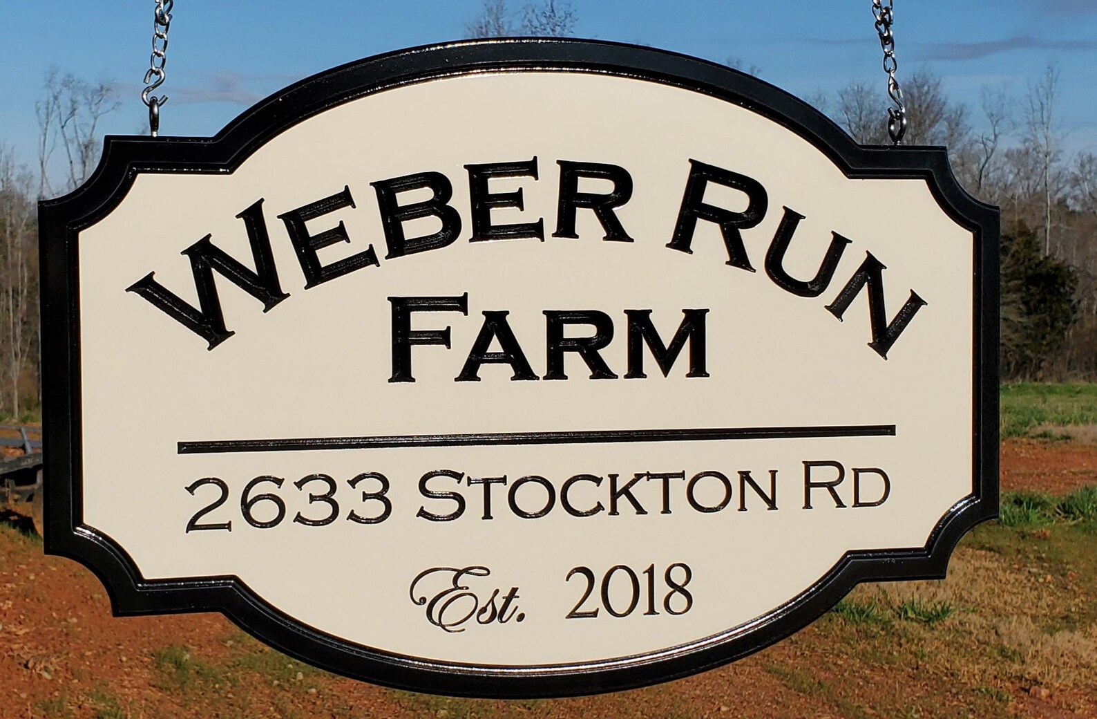 Hanging Farm Signs Double Sided Address Sign Carved PVC Etsy