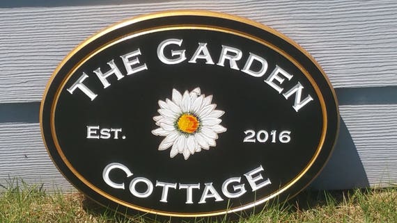 Custom Cottage Signs Outdoors Double Sided Hanging Pvc Board Etsy