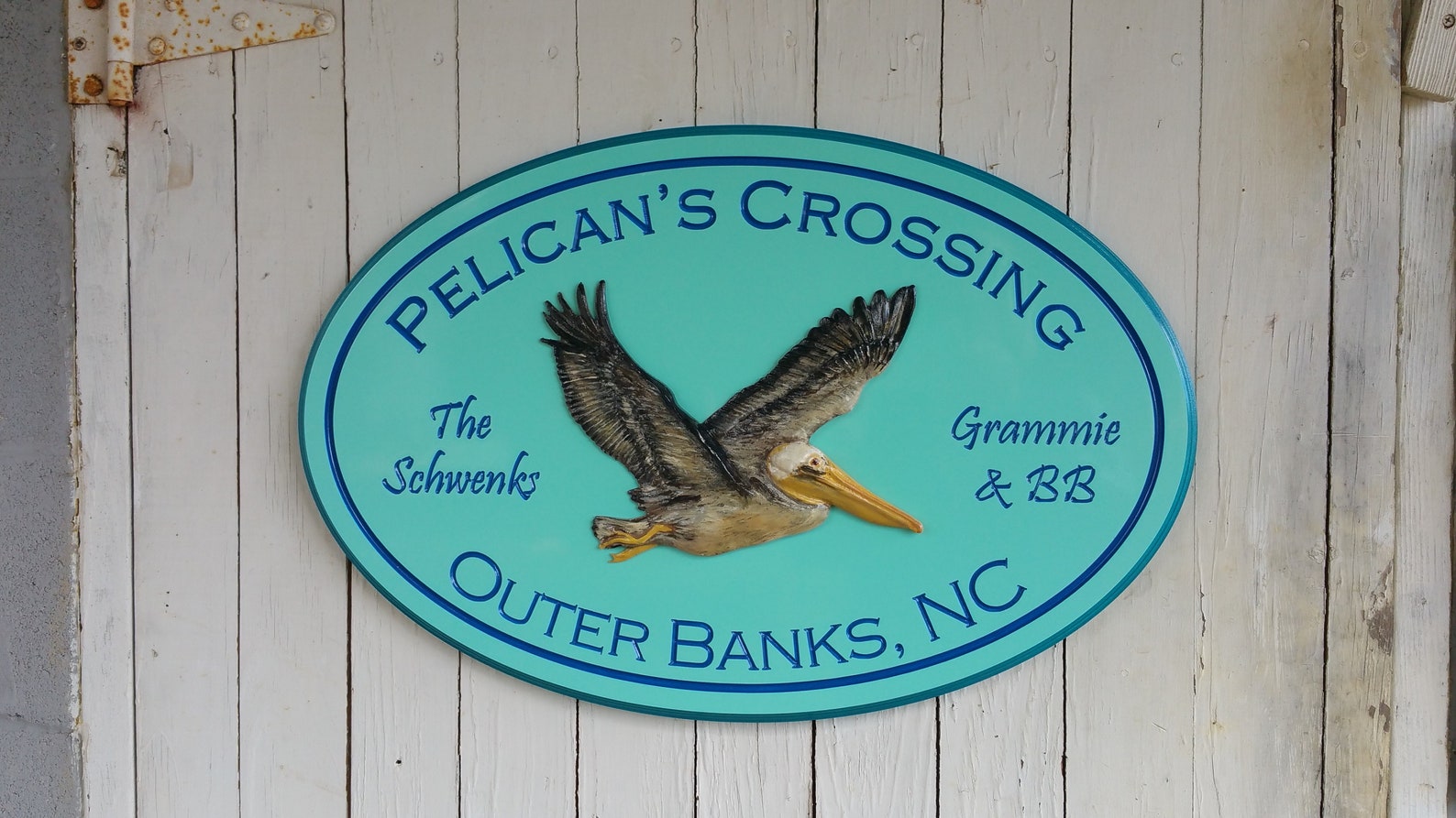 Pelican Cottage Beach House Name Sign Custom Coastal Outdoor Etsy