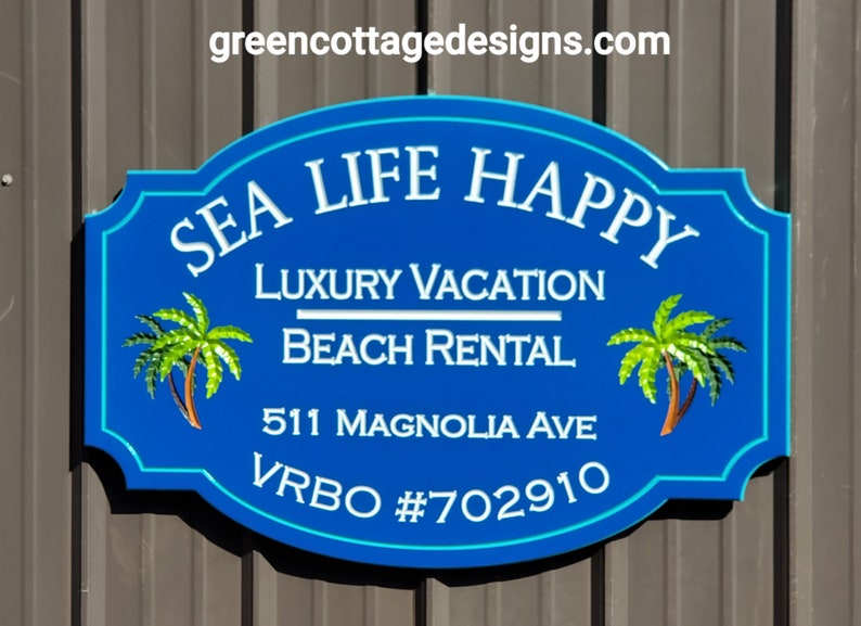 Luxury Vacation Beach Rental Signs Vrbo Airbnb Address Sign - Etsy