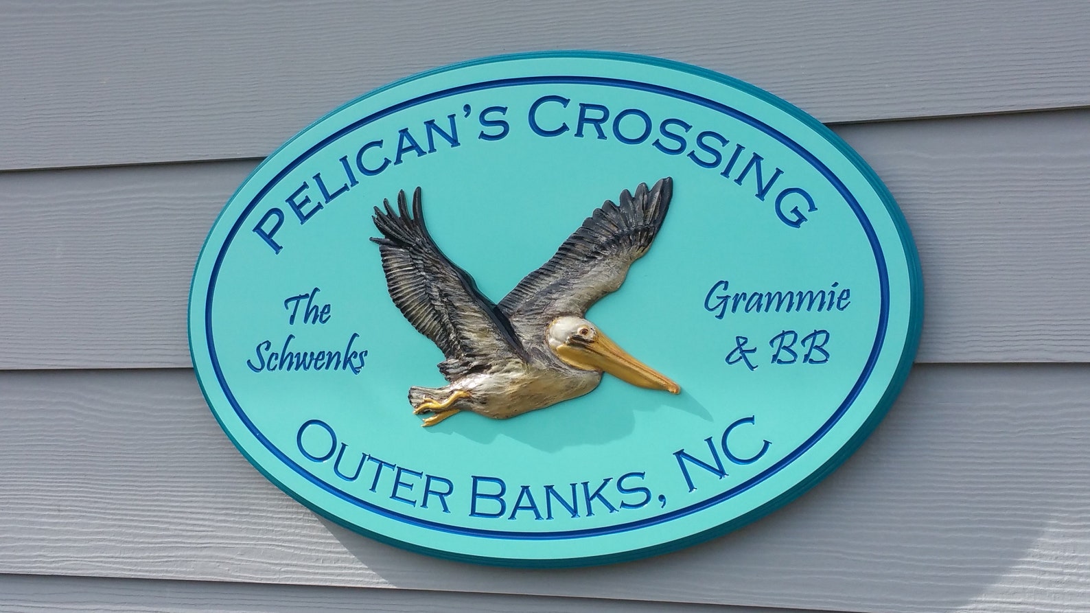 Pelican Cottage Beach House Name Sign Custom Coastal Outdoor Etsy