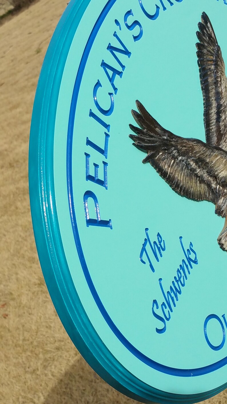 Pelican Cottage Beach House Name Sign Custom Coastal Outdoor Etsy