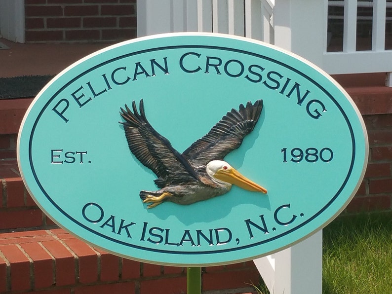 Large Beach House Name Signs Pelican Address Sign Etsy