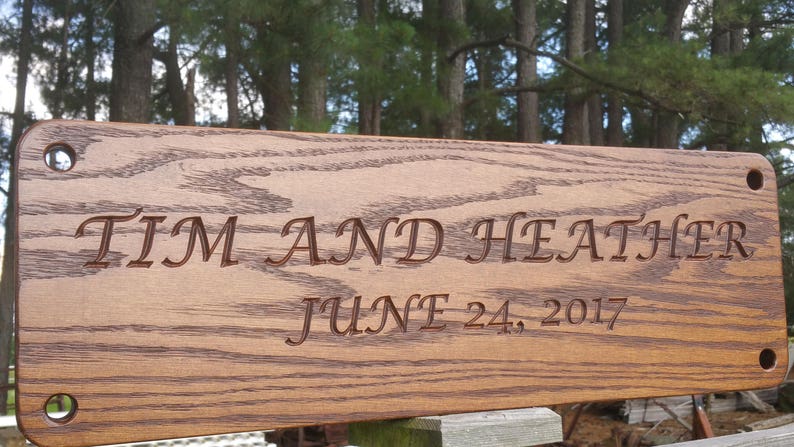 Custom Engraved Wood Tree Swing Solid Oak Personalized