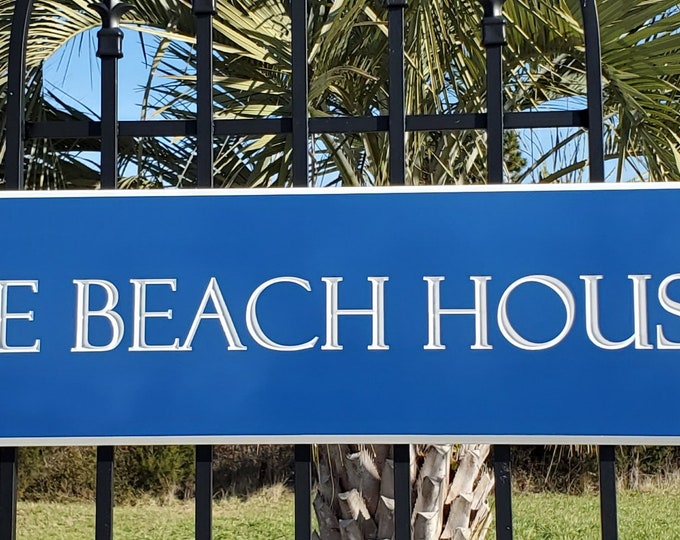 Beach House Name Sign Coastal Transom Signs Personalized Etsy