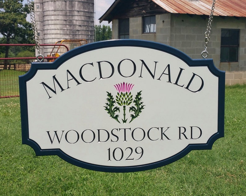 Large Personalized Hanging Address Custom Farm Name House Etsy