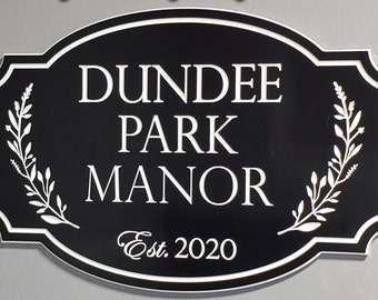 Outdoor Estate Welcome Sign, Carved PVC Driveway Column, Stone Pillar Waterproof Name Plaque