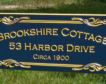 Double Sided Hanging Custom PVC Cottage Address Sign, Farm House Name Signs, Outdoor Signage