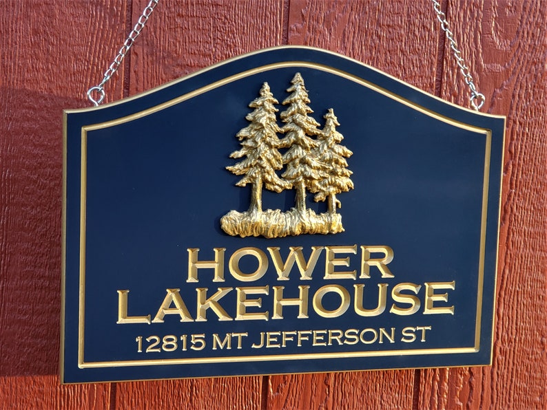 Custom Double Sided Hanging Address Sign by GreenCottageDesign Etsy