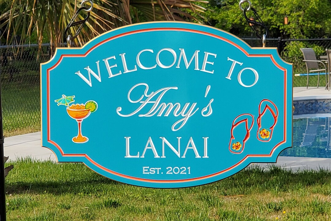 Lanai Signs Personalized Outdoor Poolside Bar Cabana Sign - Etsy