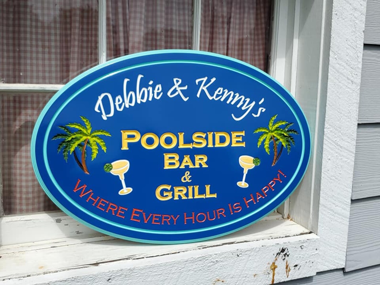 Personalized Poolside Bar & Grill Sign Outdoor Pool Signs Etsy