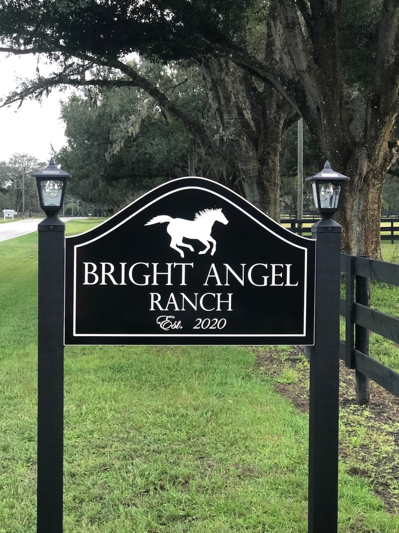 Horse Ranch Welcome Sign Farm Stables PVC Signage image 1