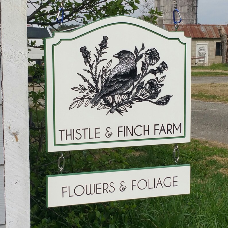 Custom Outdoor Hanging Farm Cottage Name Sign Logo Business image 10