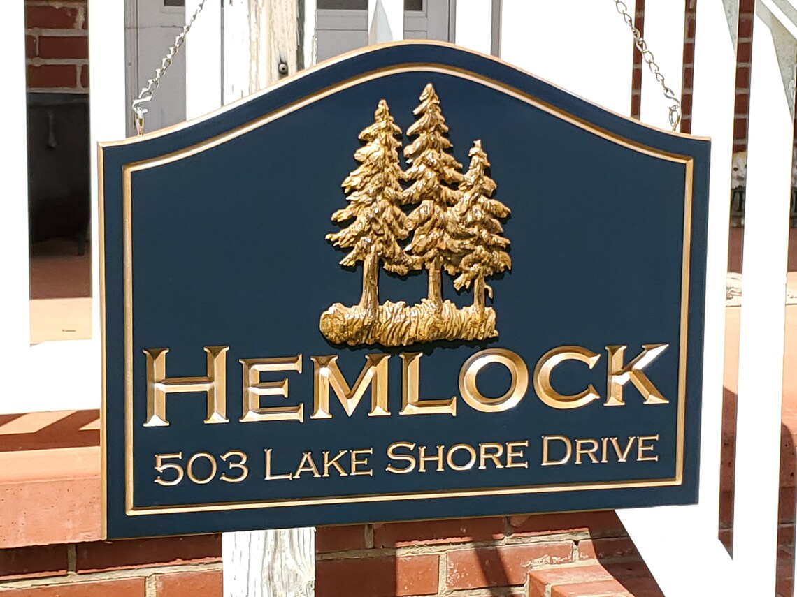 Custom Double Sided Hanging Address Sign by GreenCottageDesign Etsy