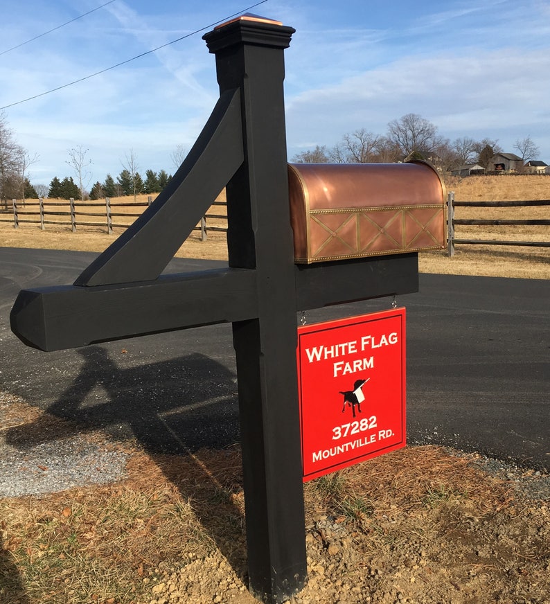 Double Sided Hanging Address Sign Mailbox Farm House Name Etsy