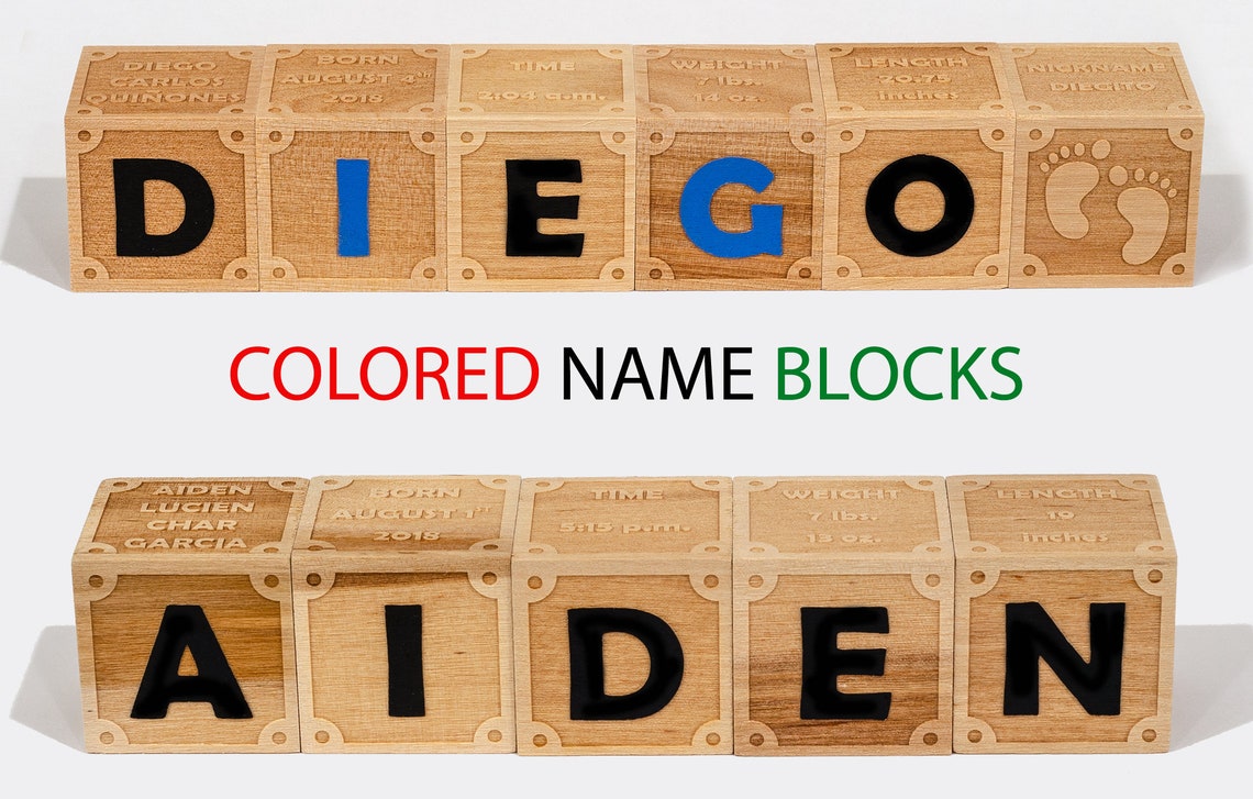 Personalized Wood Name Blocks Name Blocks Personalized Etsy