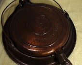 Vintage Wagner Cast Iron Waffle Maker with Iron Base