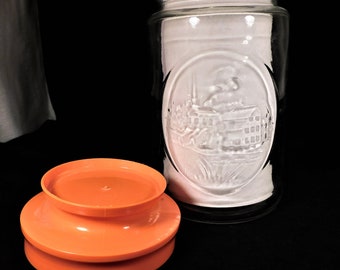 Vintage Tang Church Jar & Original Orange Plastic Lid