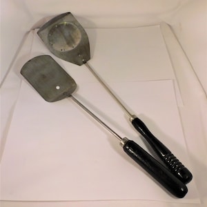Vintage Spatulas with Original Black Wood Handles Farmhouse Decor