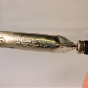 Antique Kitchen Gadgets Apple Corer & Knife Sharpener wood handles image 4
