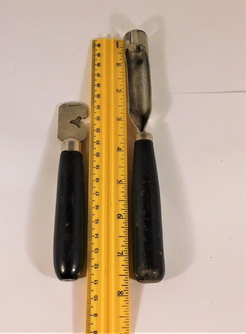 Antique Kitchen Gadgets Apple Corer & Knife Sharpener wood handles image 2