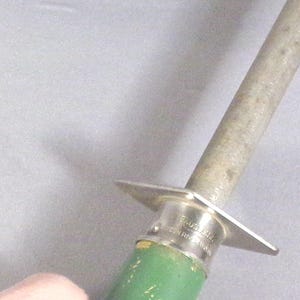 Green Painted Wood Handled Knife Steel or Hone