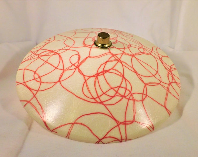 Vintage Mid Century Modern Lamp Shade Clip on Style Fiberglass Red