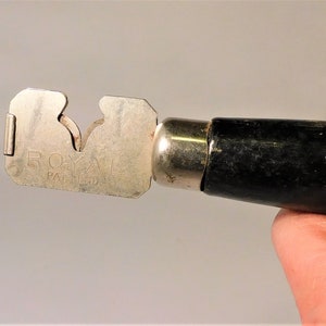 Antique Kitchen Gadgets Apple Corer & Knife Sharpener wood handles image 3
