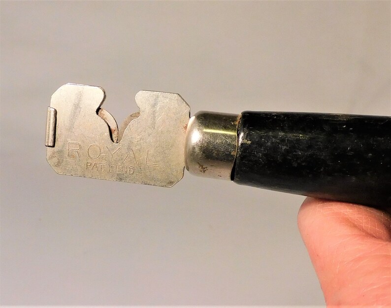 Antique Kitchen Gadgets Apple Corer & Knife Sharpener wood handles image 3