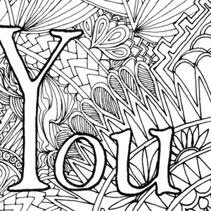 Adult Humor Coloring Pages F Bomb Coloring Book Pages Swear Etsy