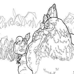 DIGITAL DOWNLOAD Chicken Coloring Pages, Adult Coloring Pages Chicken and Chicks, Bird Adult Coloring Pages, Coloring Pages Digital Download