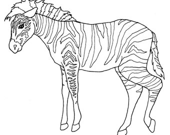 DIGITAL DOWNLOAD Zoo Animal Adult Coloring Book Pages Wild Color In Digital Themed Art