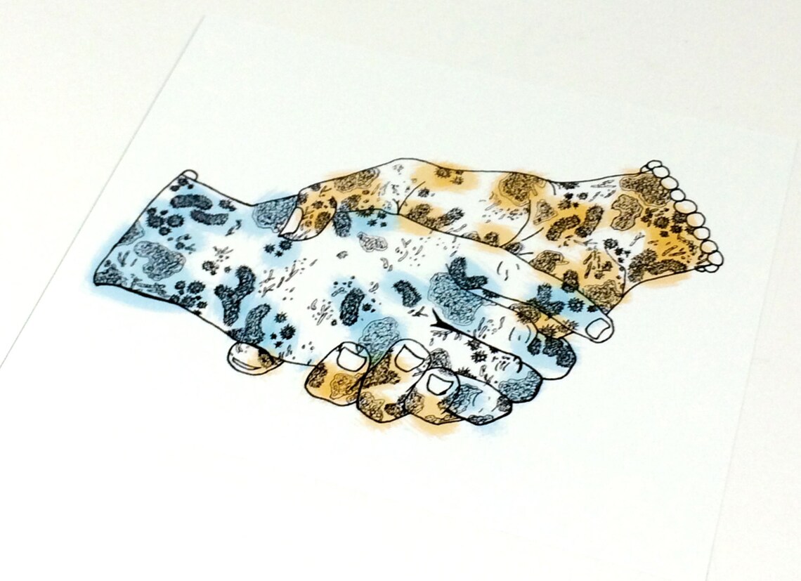 Friendship Wall Art Helping Hand Drawing Print Unity Art | Etsy