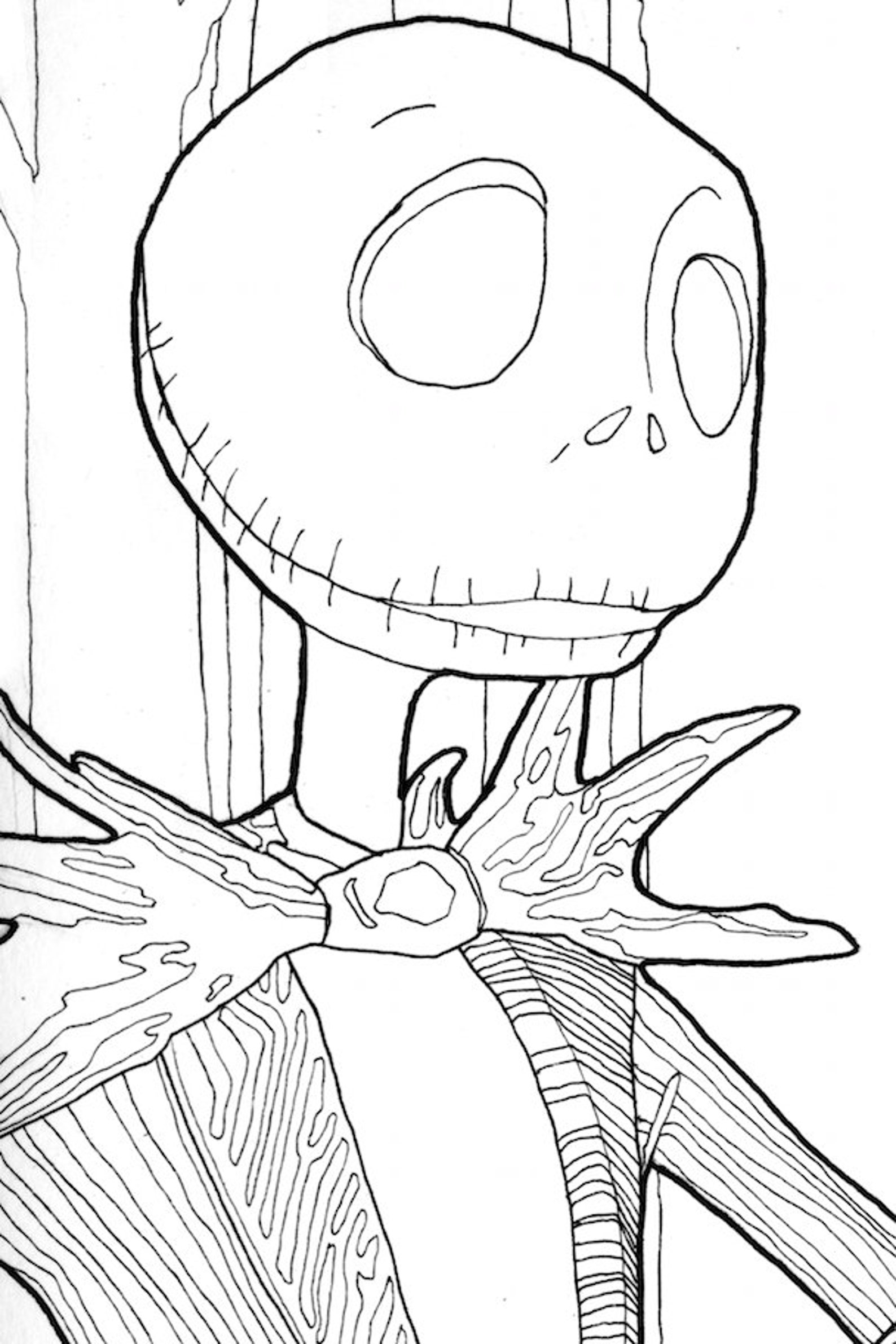 DIGITAL DOWNLOAD Jack And Sally Halloween Coloring Page Downloadable 