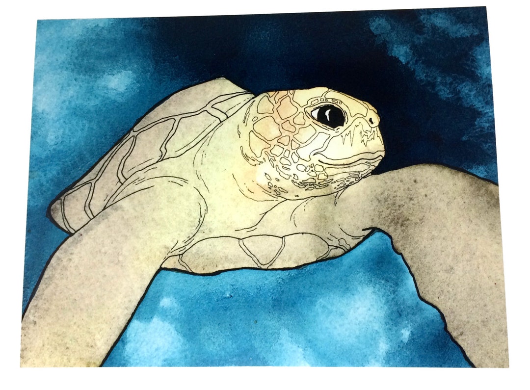 Sea Turtle Art, Beach Themed Wall Art, Beach House Decor, Bathroom