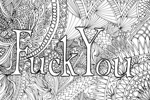 Adult Coloring Book Swear Words 