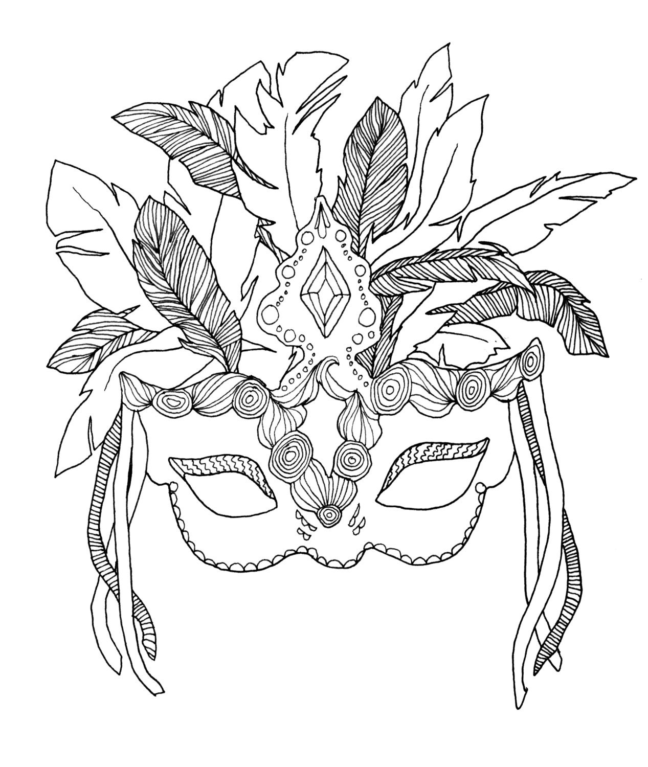 Mardi Gras Adult Coloring Book Digital Download, Downloadable Adult ...