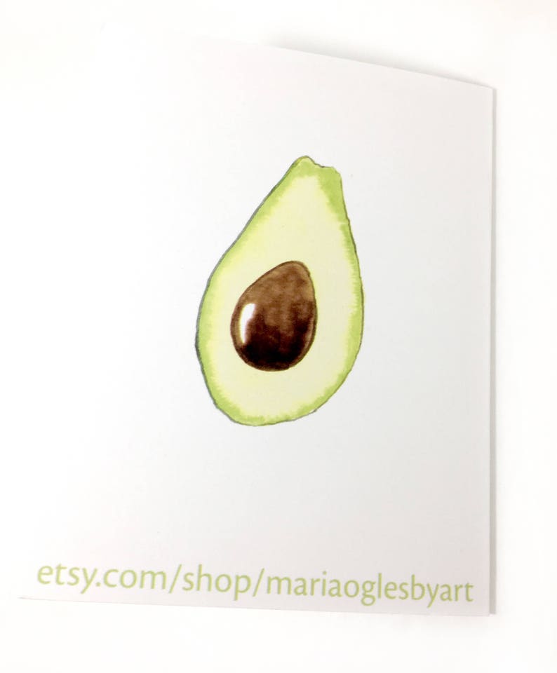 Avocado Note Cards Blank Note Cards With Avocado Image Avocado Card Foodie Card Gift for Foodie Watercolor Avocado Cards With Envelopes