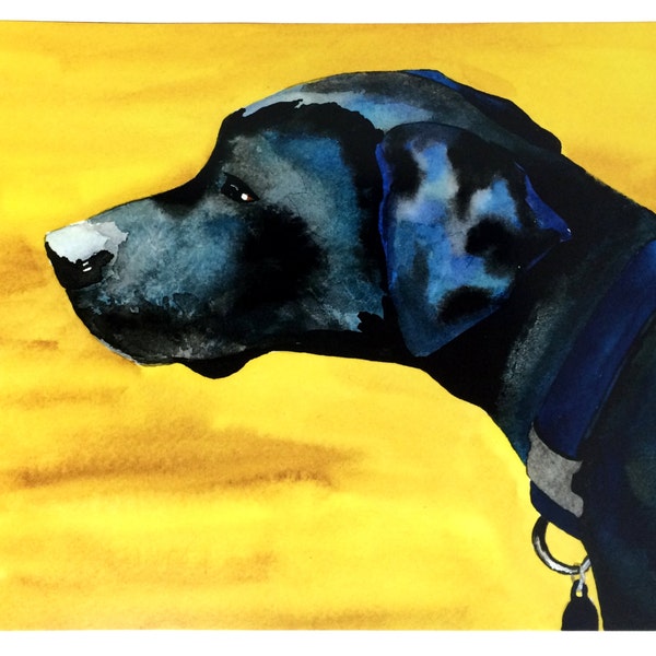 Black Lab Art Print, Dog Wall Art, Black Labrador Mix Watercolor Dog Art, Dog Decor, Dog Art Print, Dog Portrait Artwork, Dog Lover Gift