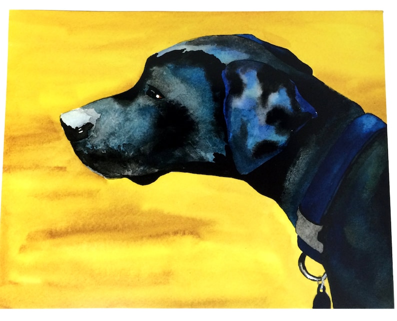 Black Lab Art Print Dog Wall Art Black Labrador Mix Etsy