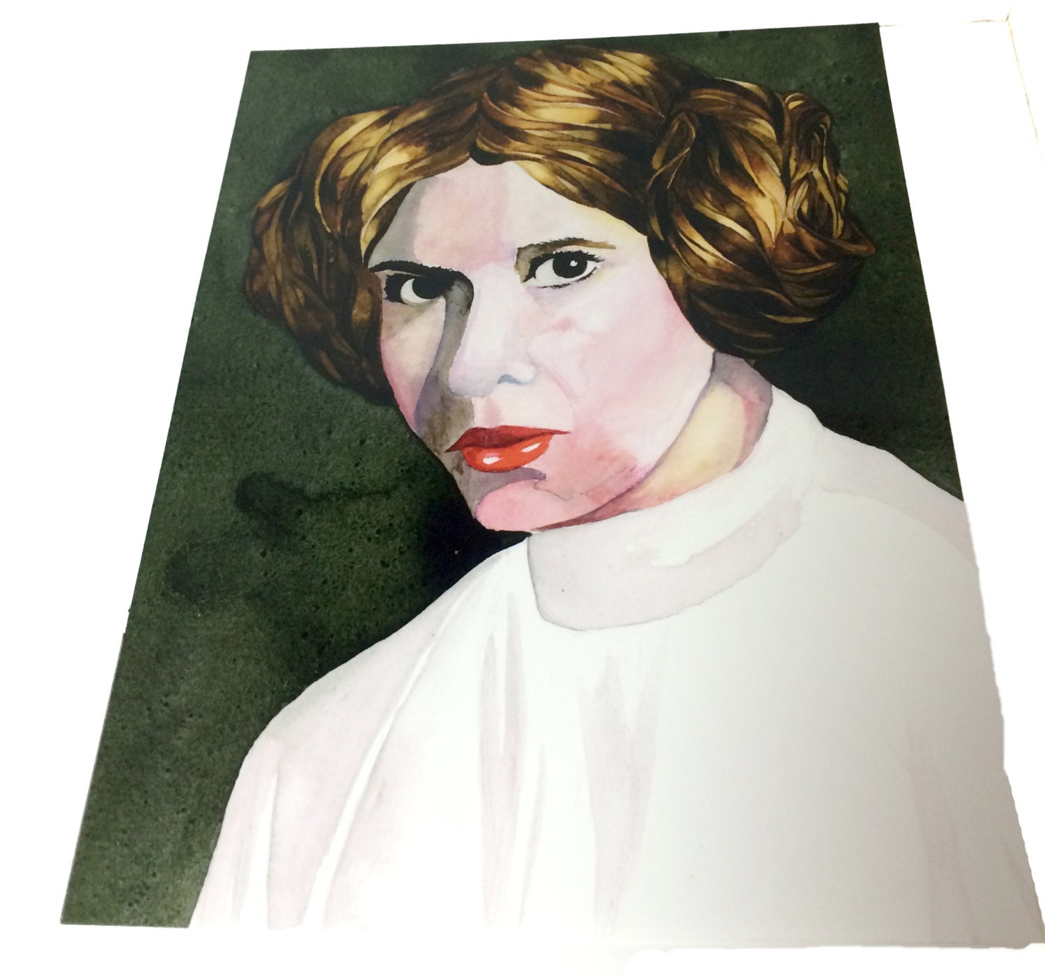 Princess Leia Star Wars A3 Digital Watercolour Splash Effect Poster Print 