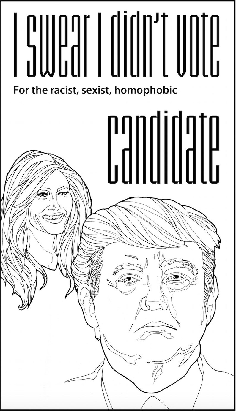DIGITAL DOWNLOAD I Didn't Vote For Donald Trump Coloring | Etsy