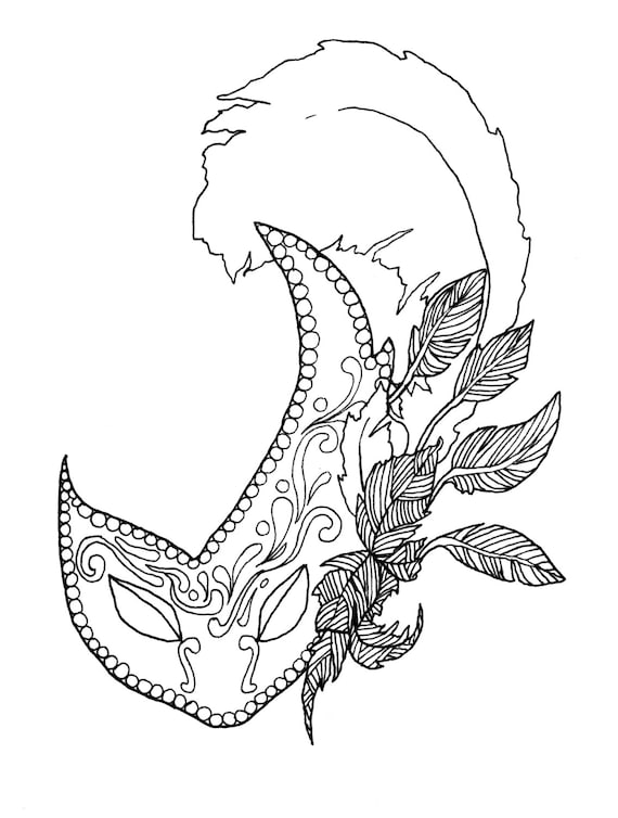 Download Mardi Gras Adult Coloring Book Digital Download Downloadable Etsy