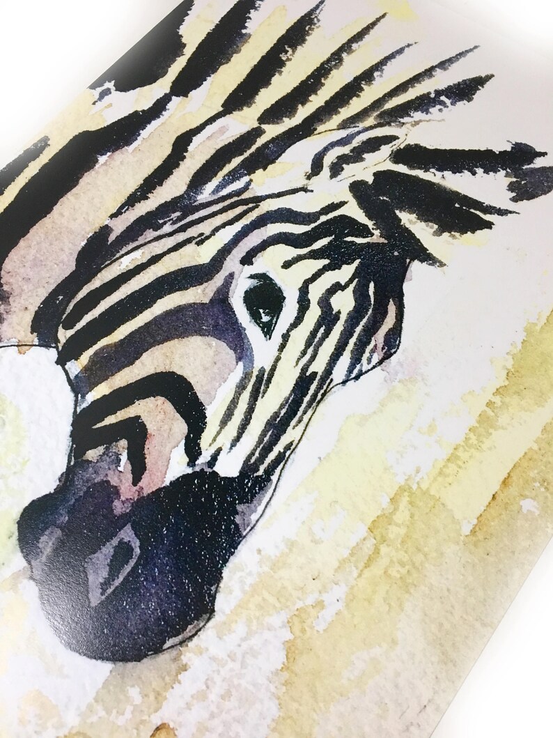 Zebra Watercolor Art Print Zebra Wall Art Zoo Animal Nursery Etsy