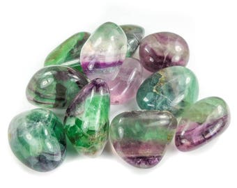 Rainbow Fluorite (1/2 lb) 8 oz Bulk Wholesale Lot - Half Pound Tumbled Polished Stones Natural Gemstones Crystals