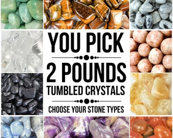 2 Lbs Free Shipping Tumbled Crystals ( You Pick ) Bulk Wholesale Gemstone Lot Polished Stones Natural Raw Minerals Quartz Amethyst Citrine