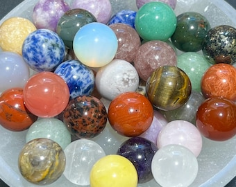 Sphères de cristal mixtes, petite taille de marbre (15 mm), décoration de sculpture de pierres précieuses, cristaux et pierres de guérison en gros en gros